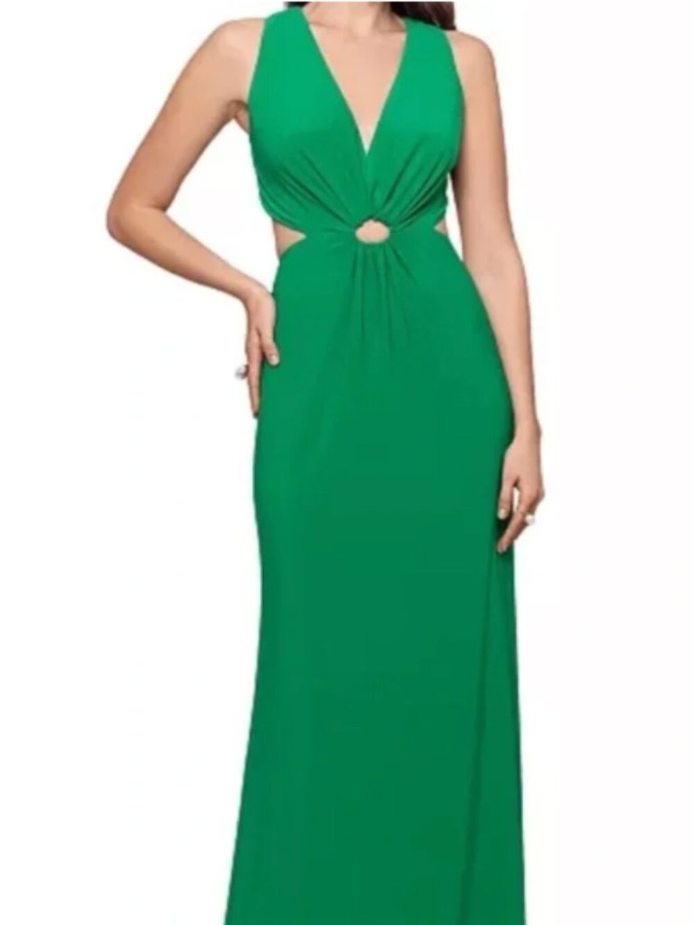 Betsey & Adam Cut Out Deep V Evening Gown Womens Size 2